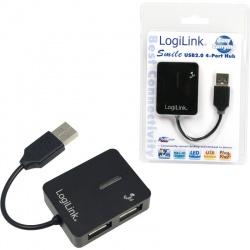 Hub USB Logilink UA0139 USB 2.0 Black