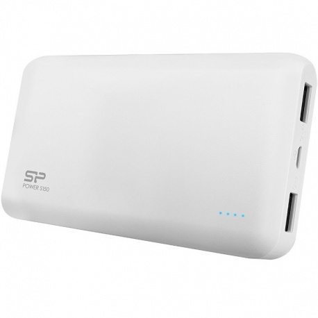 Baterie externa Silicon-Power Power S150, 15000 mAh, 2.1A, 2x USB, LED, White