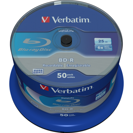 Blank BD-R Verbatim , 6X , 25GB , 50 buc, 43838 white blue