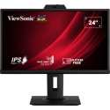 Monitor IPS LED ViewSonic 23.8" VG2440V, Full HD (1920 x 1080), VGA, HDMI, DisplayPort, Boxe, Camera WEB, Pivot (Negru)